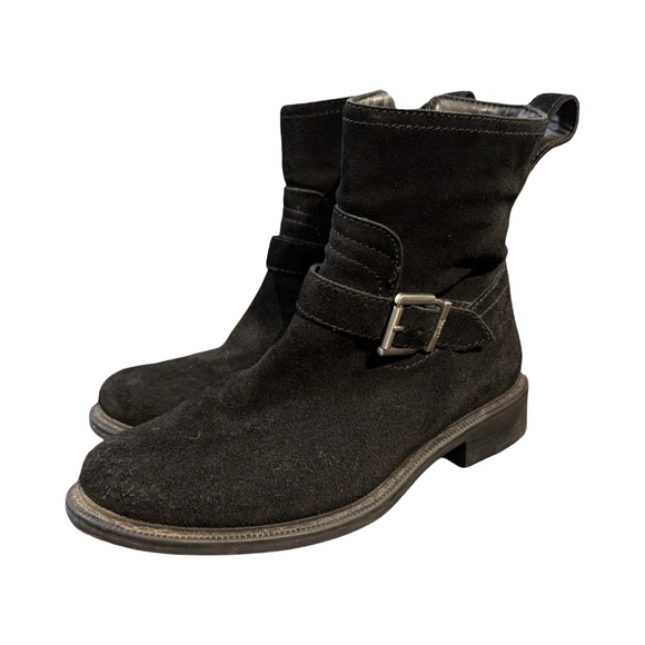 Cougar Suede Women's Waterproof Engineer Boots With Buckle, Size 7 - Picture 2 of 6